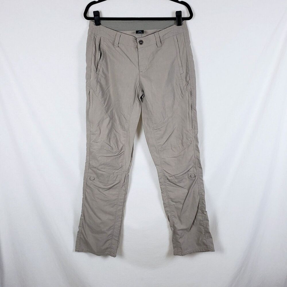Kuhl Spire Roll Up Pants Womens 8 Tan Articulated Knee Hiking Gorpcore Low Rise